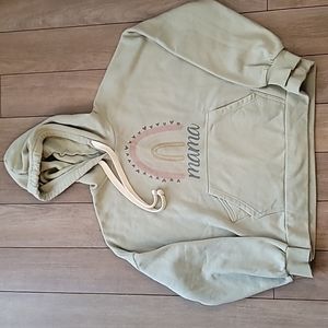 Zenana size medium graphic mama cropped sweatshirt with rainbow